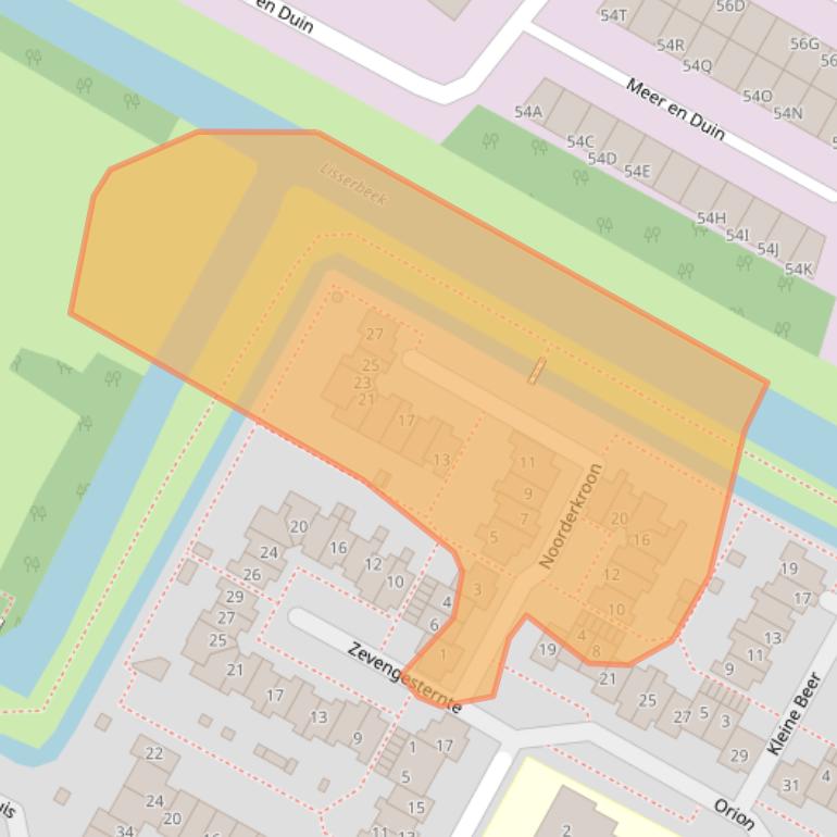 Kaart van postcodegebied 2163AM.