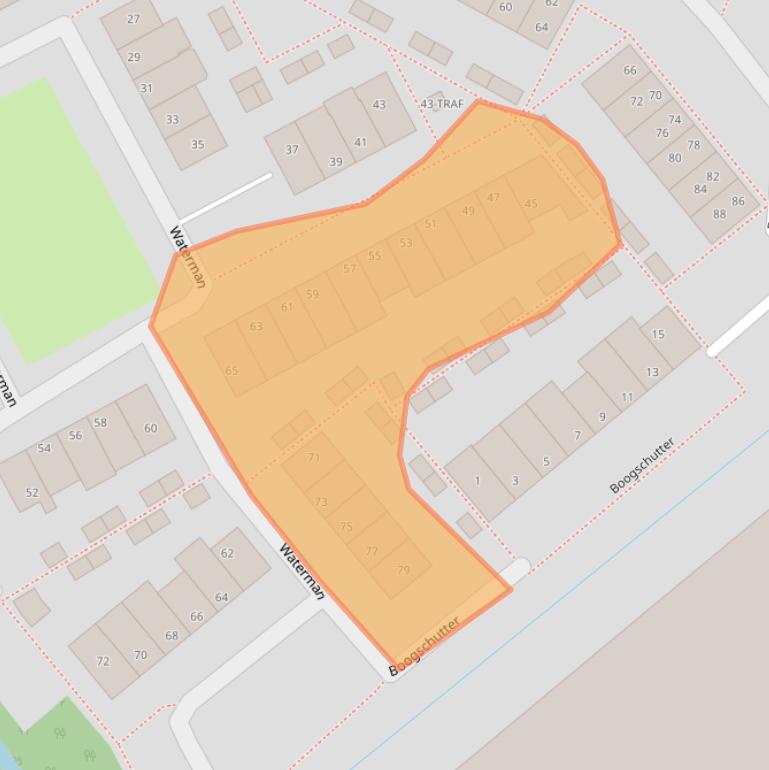 Kaart van postcodegebied 2163BB.