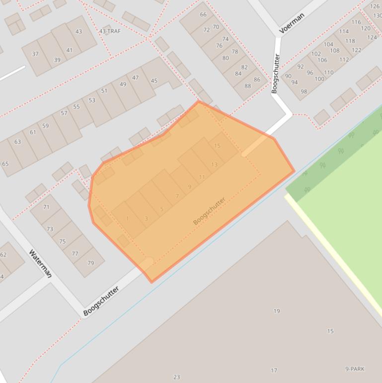 Kaart van postcodegebied 2163BE.