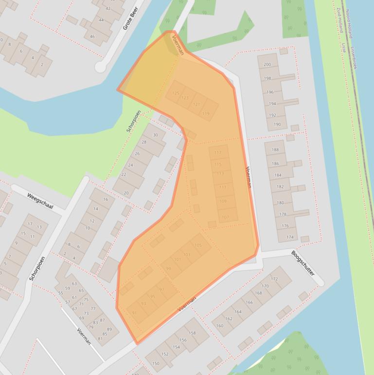 Kaart van postcodegebied 2163BJ.