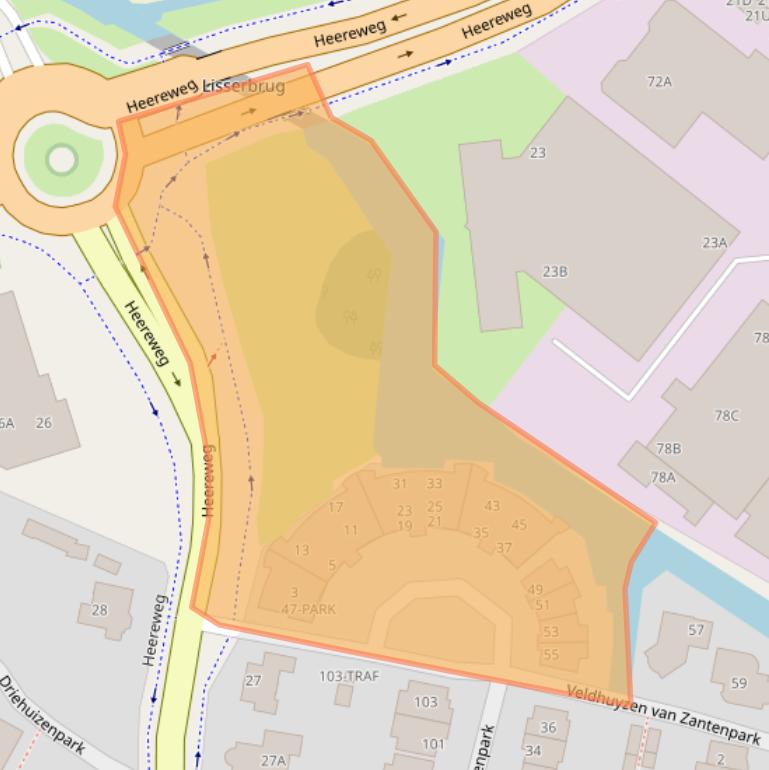 Kaart van postcodegebied 2163GB.