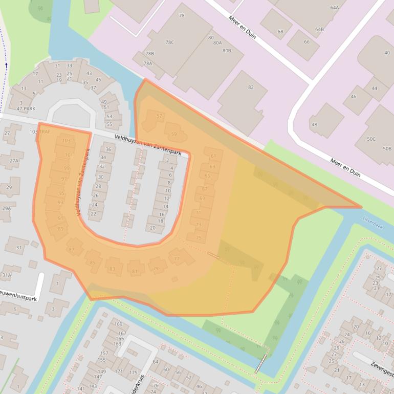 Kaart van postcodegebied 2163GC.
