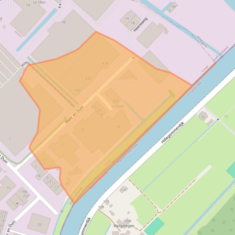 Kaart van postcodegebied 2163HB.