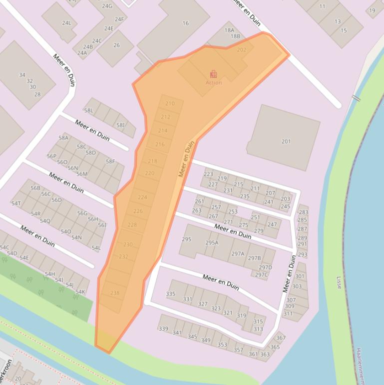 Kaart van postcodegebied 2163HD.