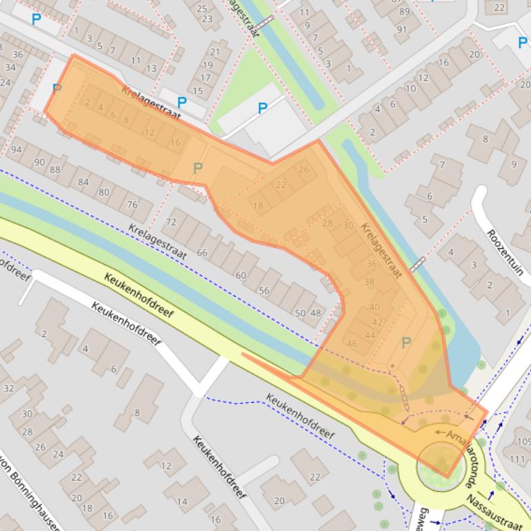 Kaart van postcodegebied 2163JB.