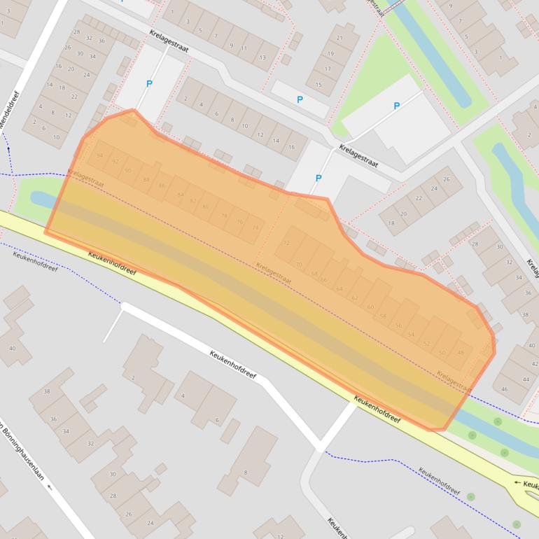 Kaart van postcodegebied 2163JC.