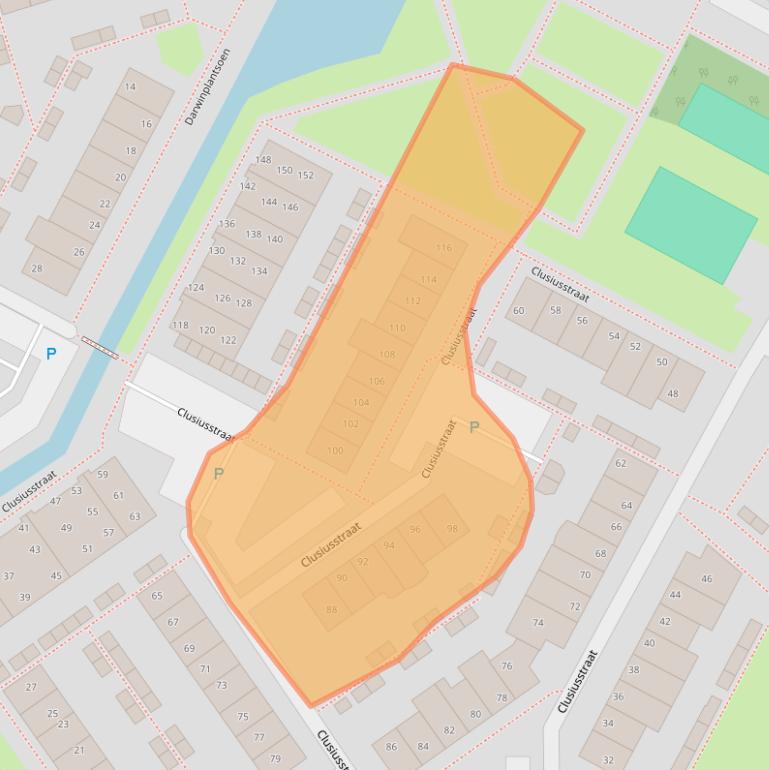 Kaart van postcodegebied 2163JJ.