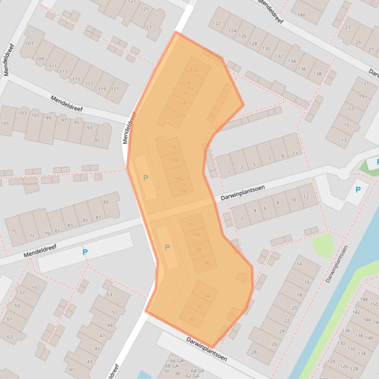 Kaart van postcodegebied 2163KN.