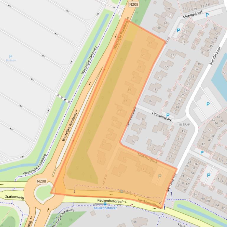 Kaart van postcodegebied 2163KS.