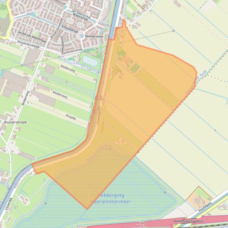 Kaart van postcodegebied 2165AA.