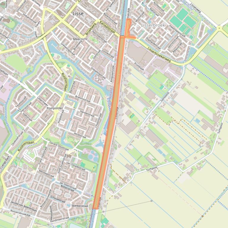 Kaart van postcodegebied 2165AK.