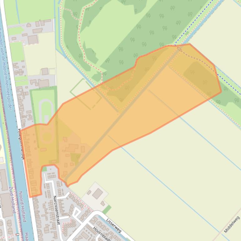 Kaart van postcodegebied 2165AN.