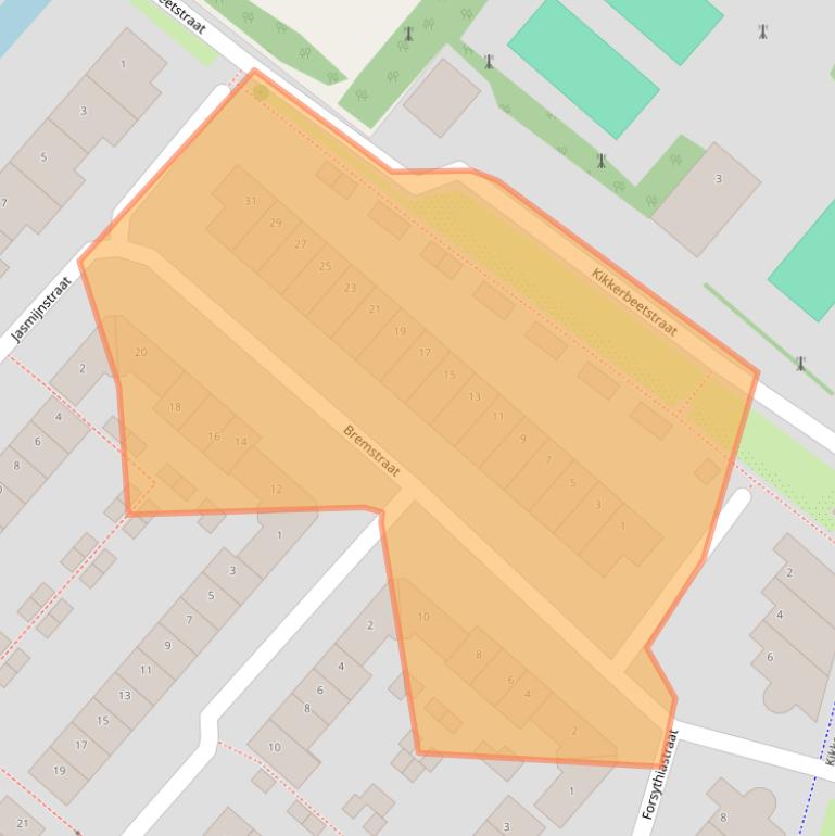 Kaart van postcodegebied 2165CA.