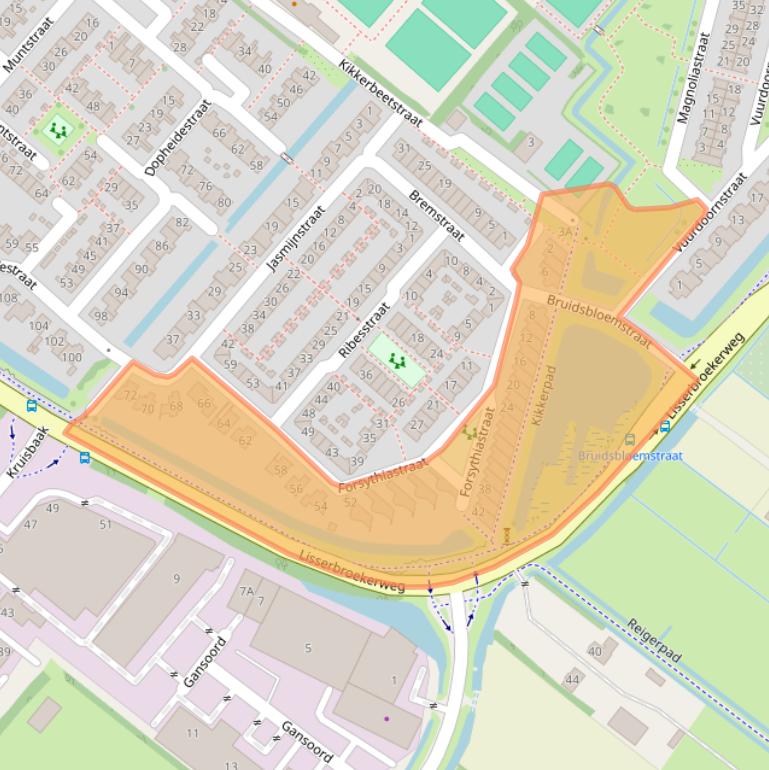 Kaart van postcodegebied 2165CH.