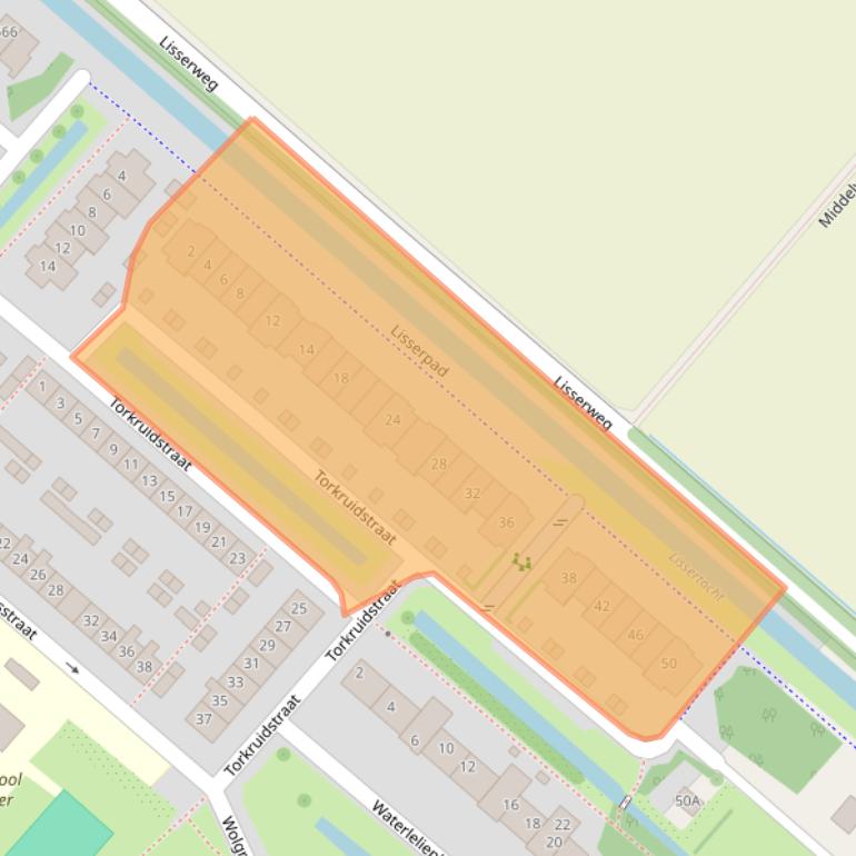 Kaart van postcodegebied 2165VV.