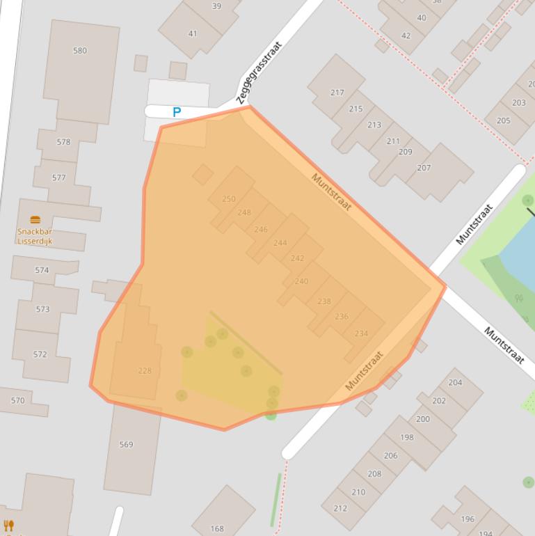 Kaart van postcodegebied 2165VX.