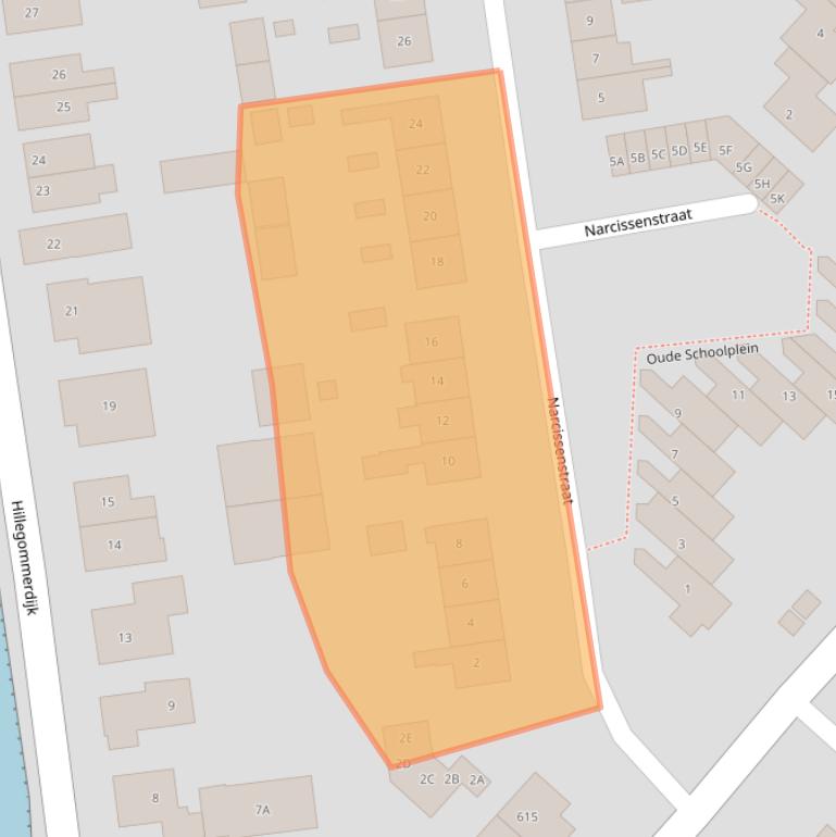 Kaart van postcodegebied 2165XB.