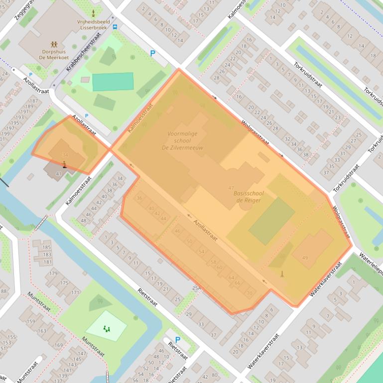Kaart van postcodegebied 2165XP.