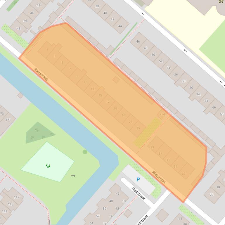 Kaart van postcodegebied 2165XR.