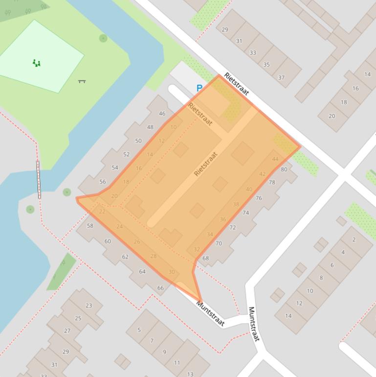 Kaart van postcodegebied 2165XW.