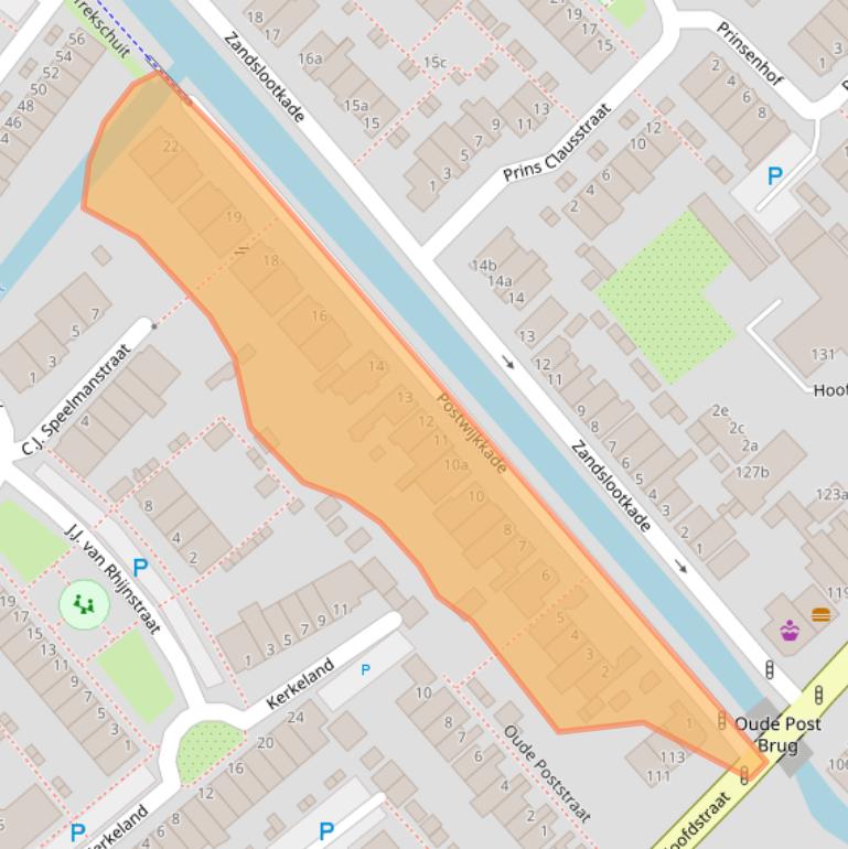 Kaart van postcodegebied 2171AA.