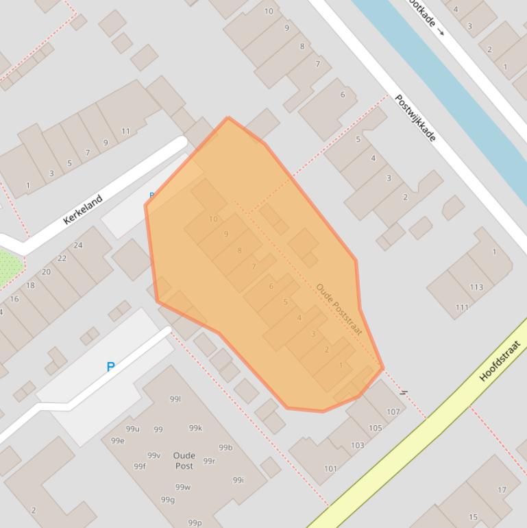 Kaart van postcodegebied 2171AB.