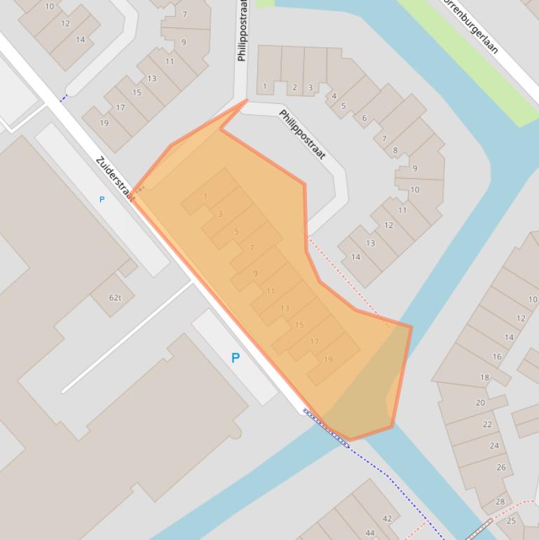 Kaart van postcodegebied 2171AC.