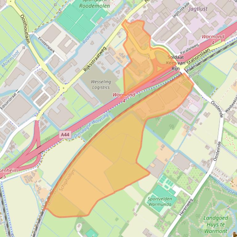 Kaart van postcodegebied 2171AH.