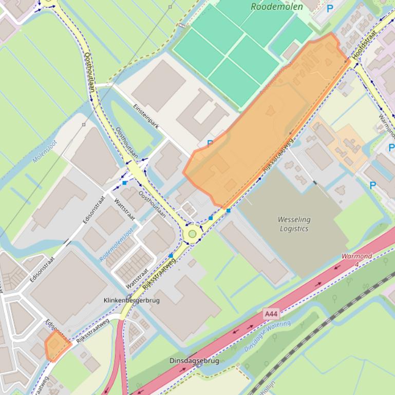 Kaart van postcodegebied 2171AK.