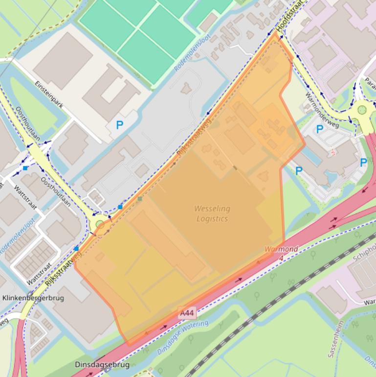 Kaart van postcodegebied 2171AM.