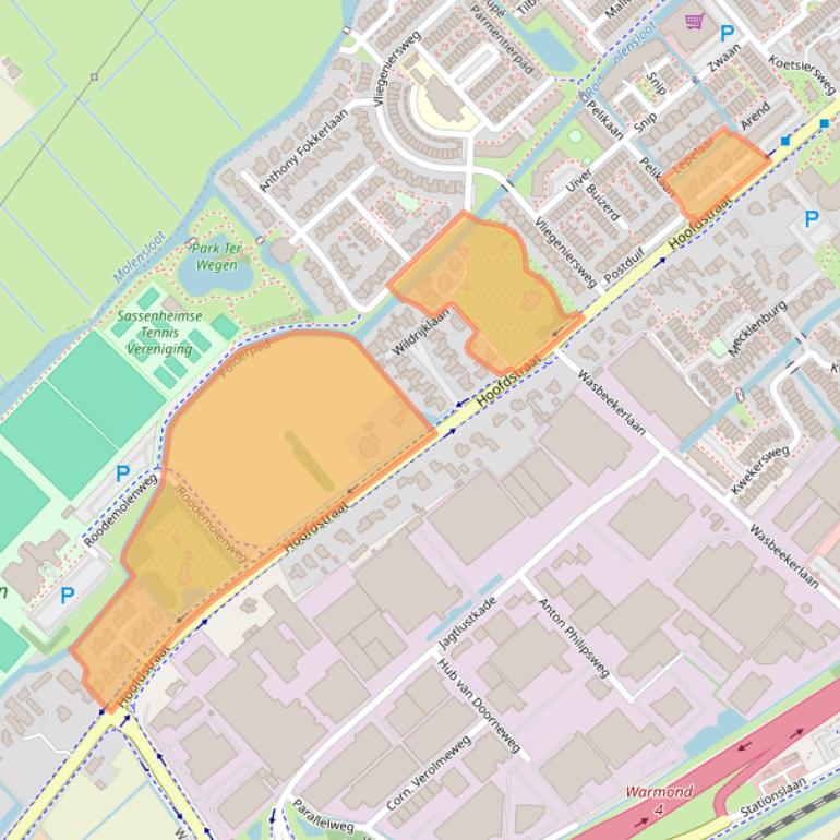 Kaart van postcodegebied 2171AR.
