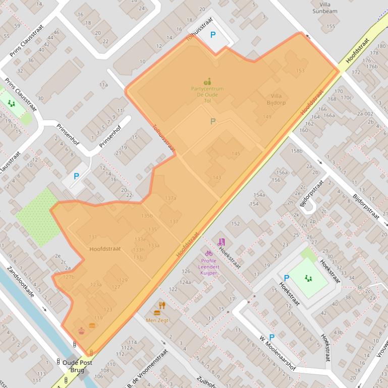 Kaart van postcodegebied 2171BA.