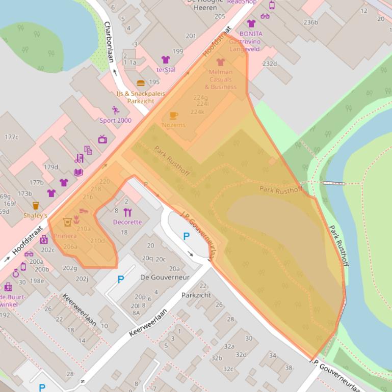 Kaart van postcodegebied 2171BN.