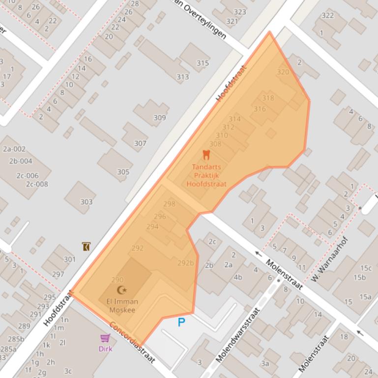 Kaart van postcodegebied 2171BS.