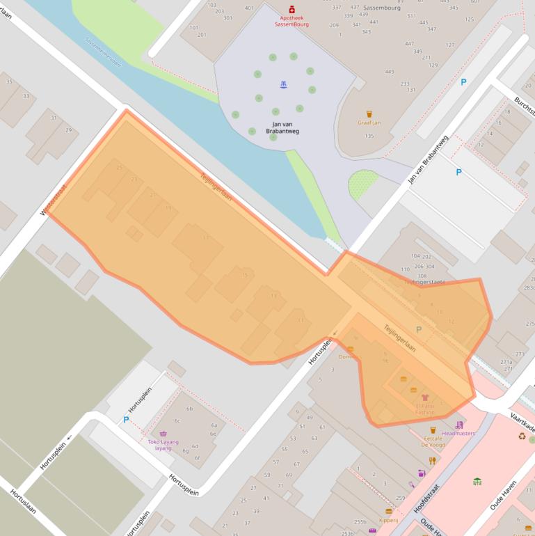 Kaart van postcodegebied 2171CB.