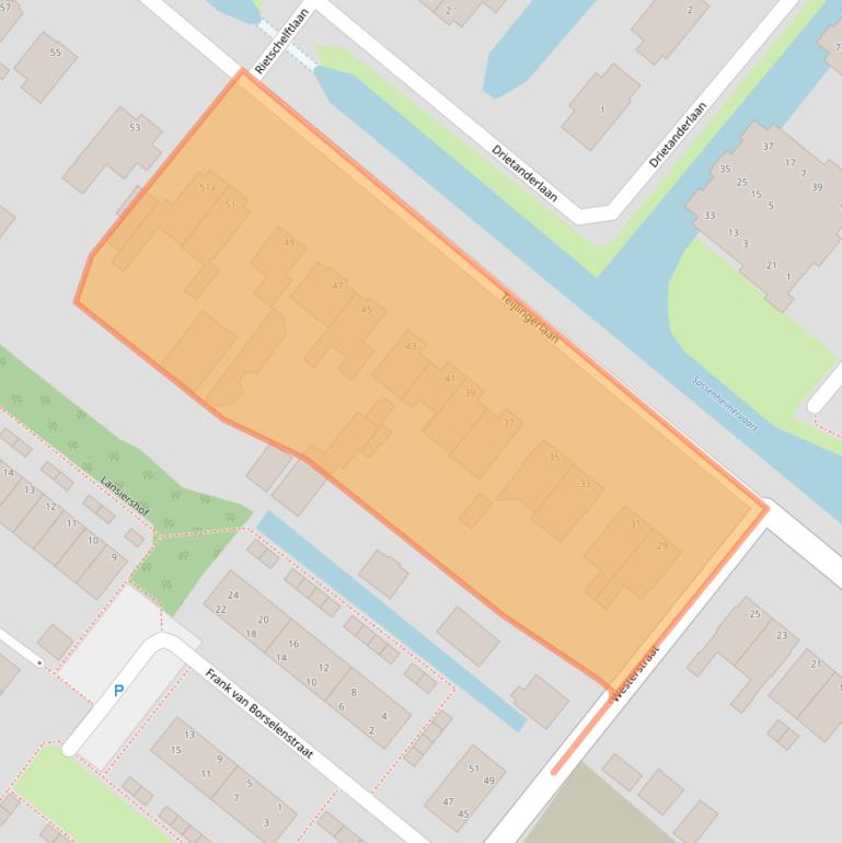 Kaart van postcodegebied 2171CC.