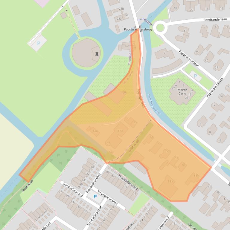 Kaart van postcodegebied 2171CD.