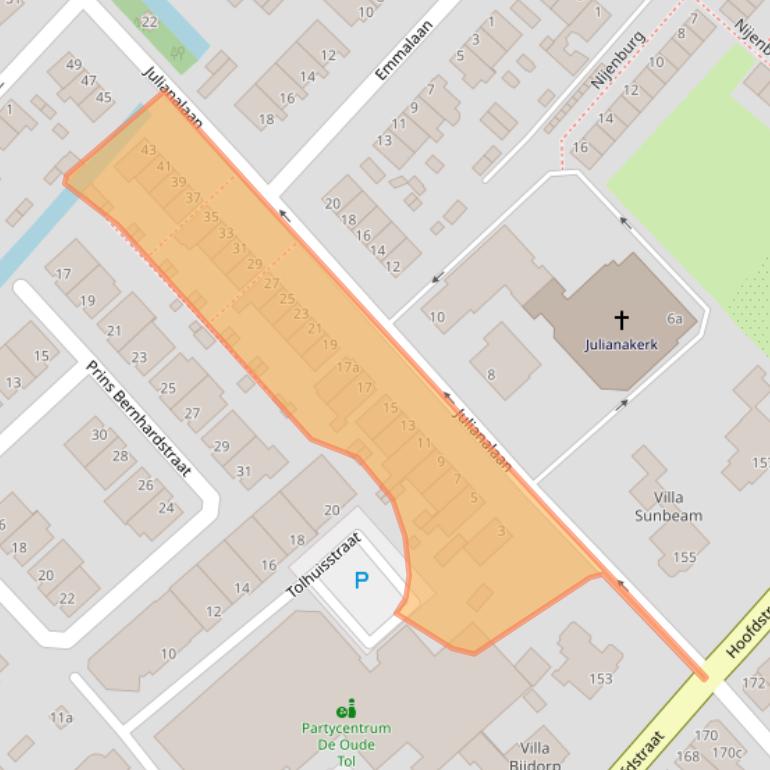 Kaart van postcodegebied 2171CW.