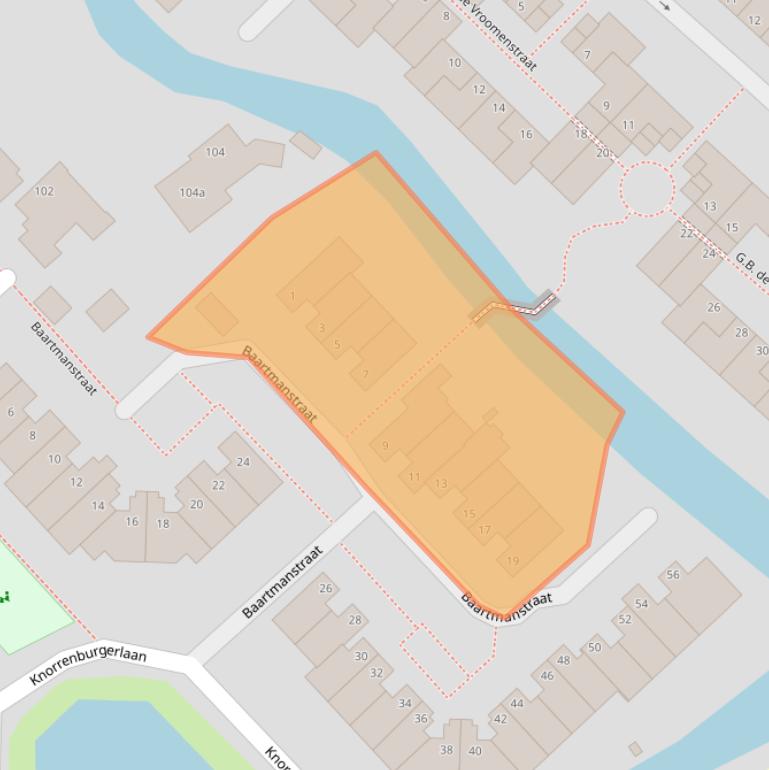 Kaart van postcodegebied 2171DA.