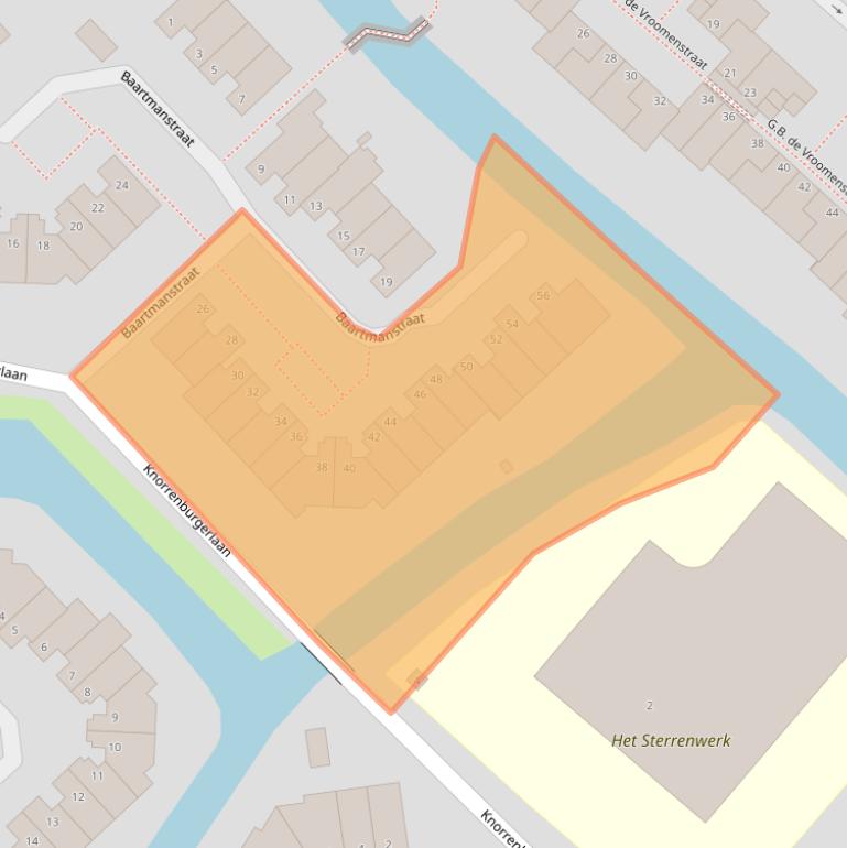 Kaart van postcodegebied 2171DC.