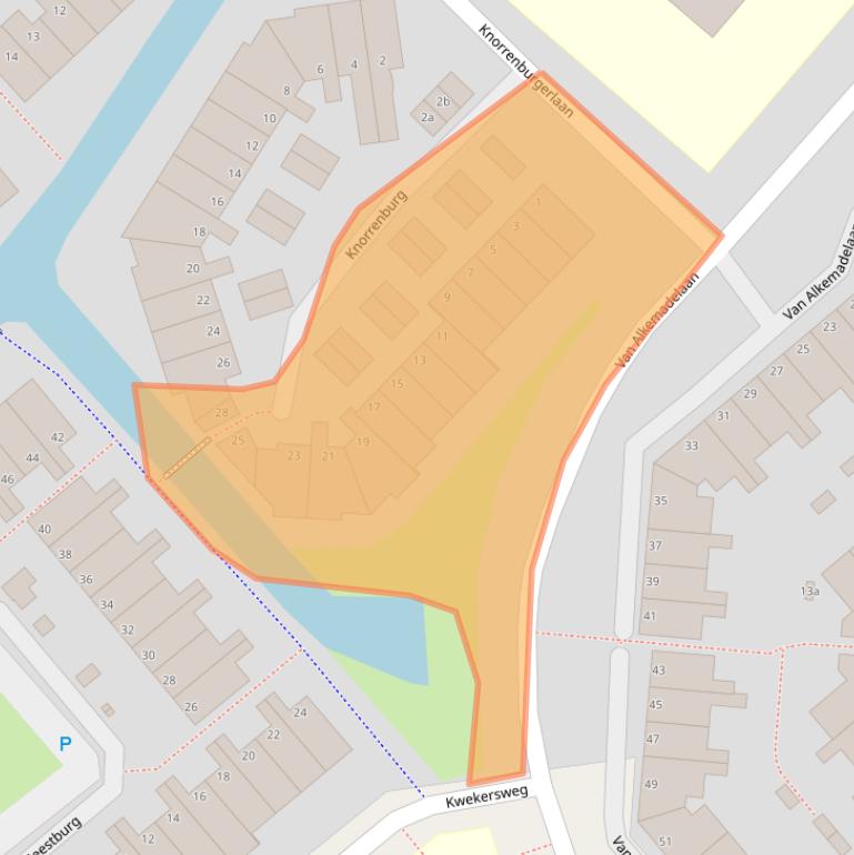 Kaart van postcodegebied 2171DJ.