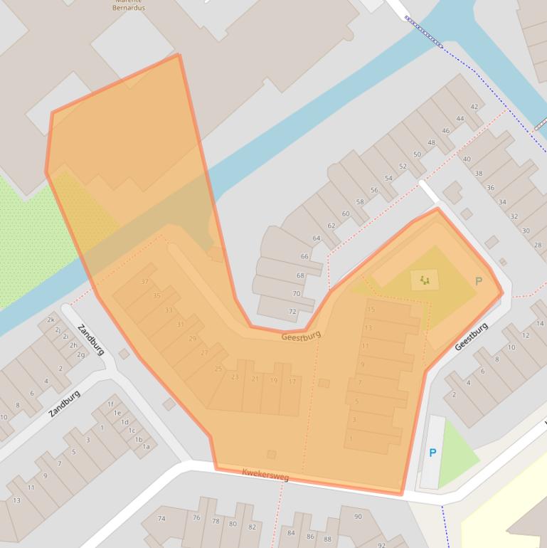 Kaart van postcodegebied 2171DL.