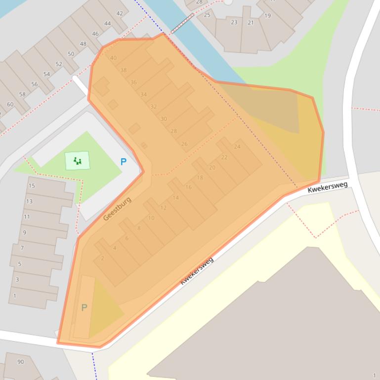 Kaart van postcodegebied 2171DM.