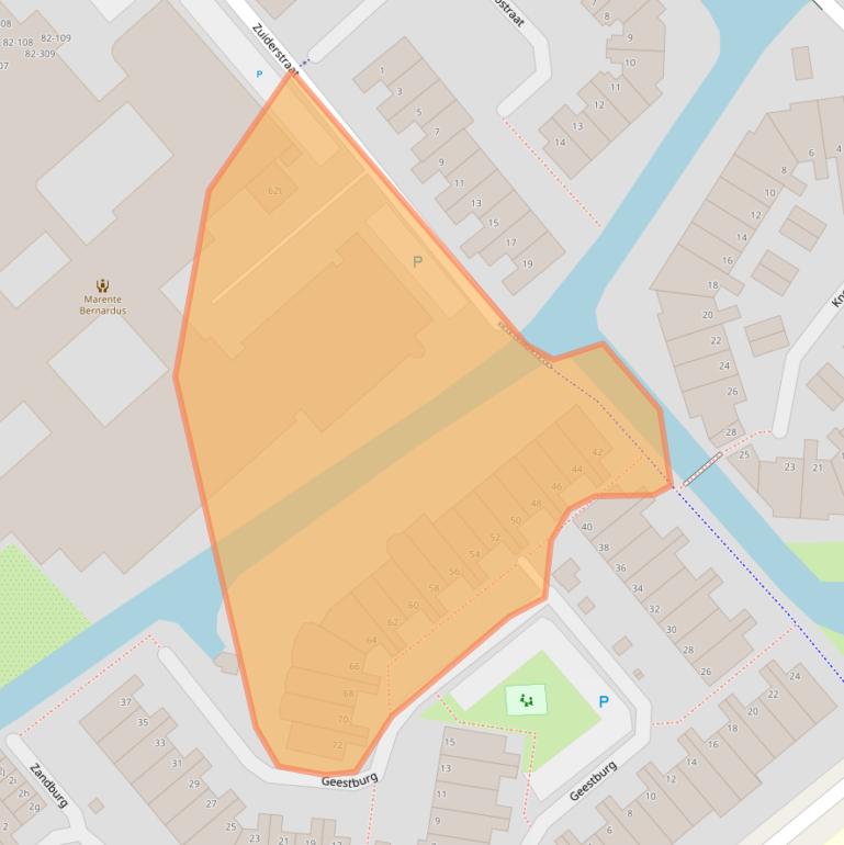 Kaart van postcodegebied 2171DN.