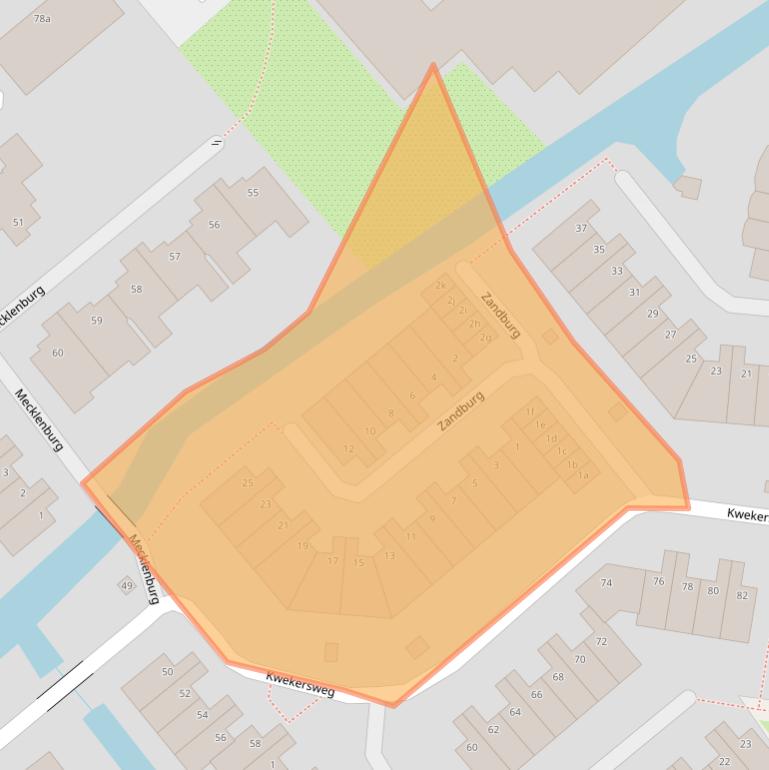 Kaart van postcodegebied 2171DP.