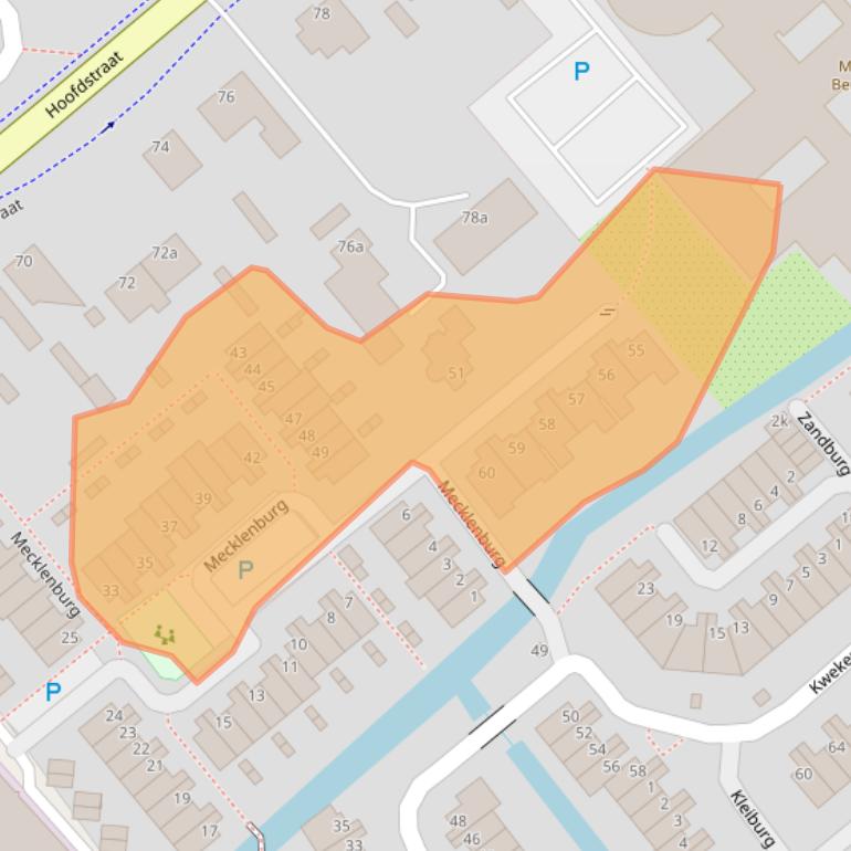 Kaart van postcodegebied 2171DV.