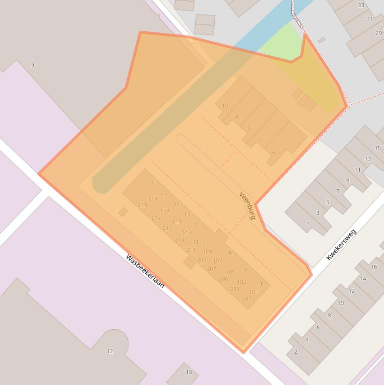 Kaart van postcodegebied 2171DW.