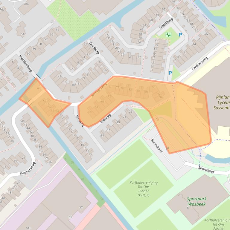 Kaart van postcodegebied 2171DZ.