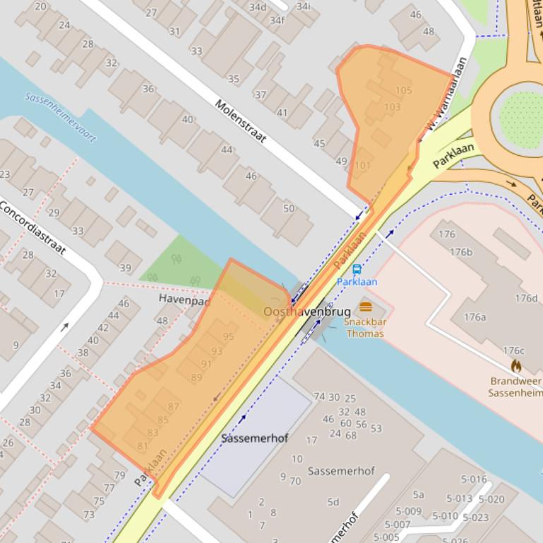 Kaart van postcodegebied 2171ED.