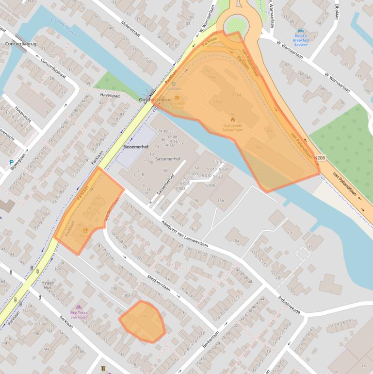 Kaart van postcodegebied 2171EK.